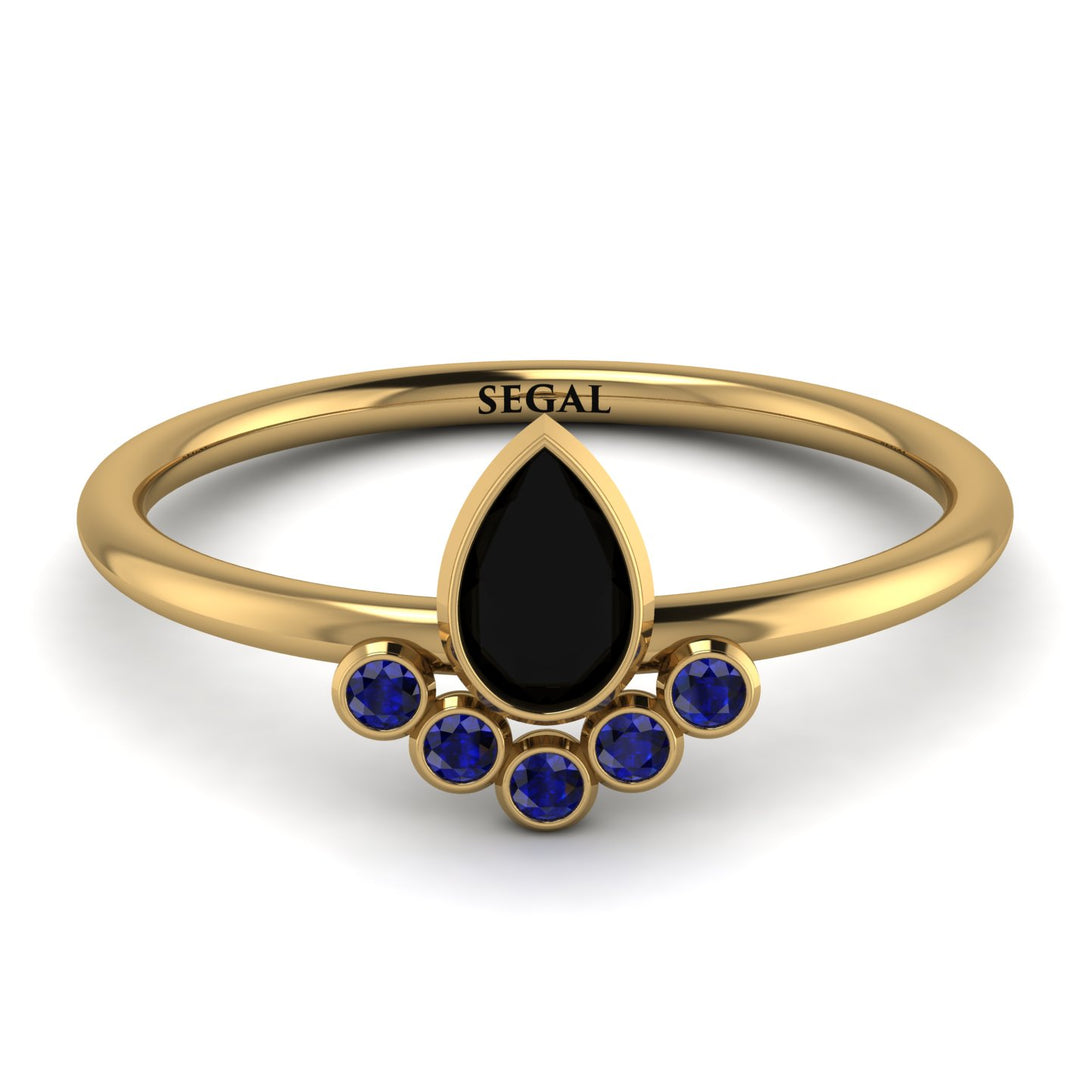 Pear Shaped Stacking Sapphire Ring - Brianna No. 67