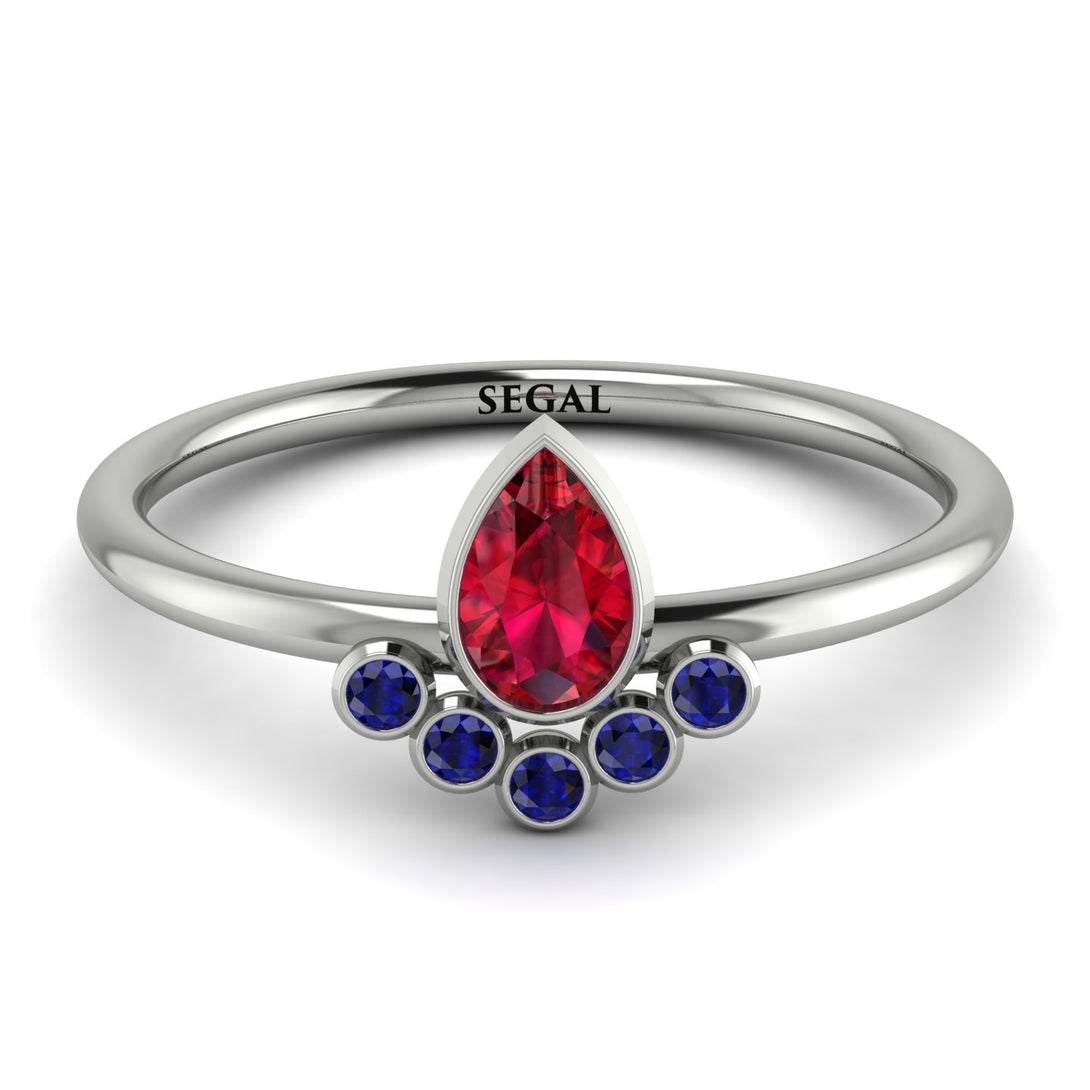 Pear Shaped Stacking Sapphire Ring - Brianna No. 72