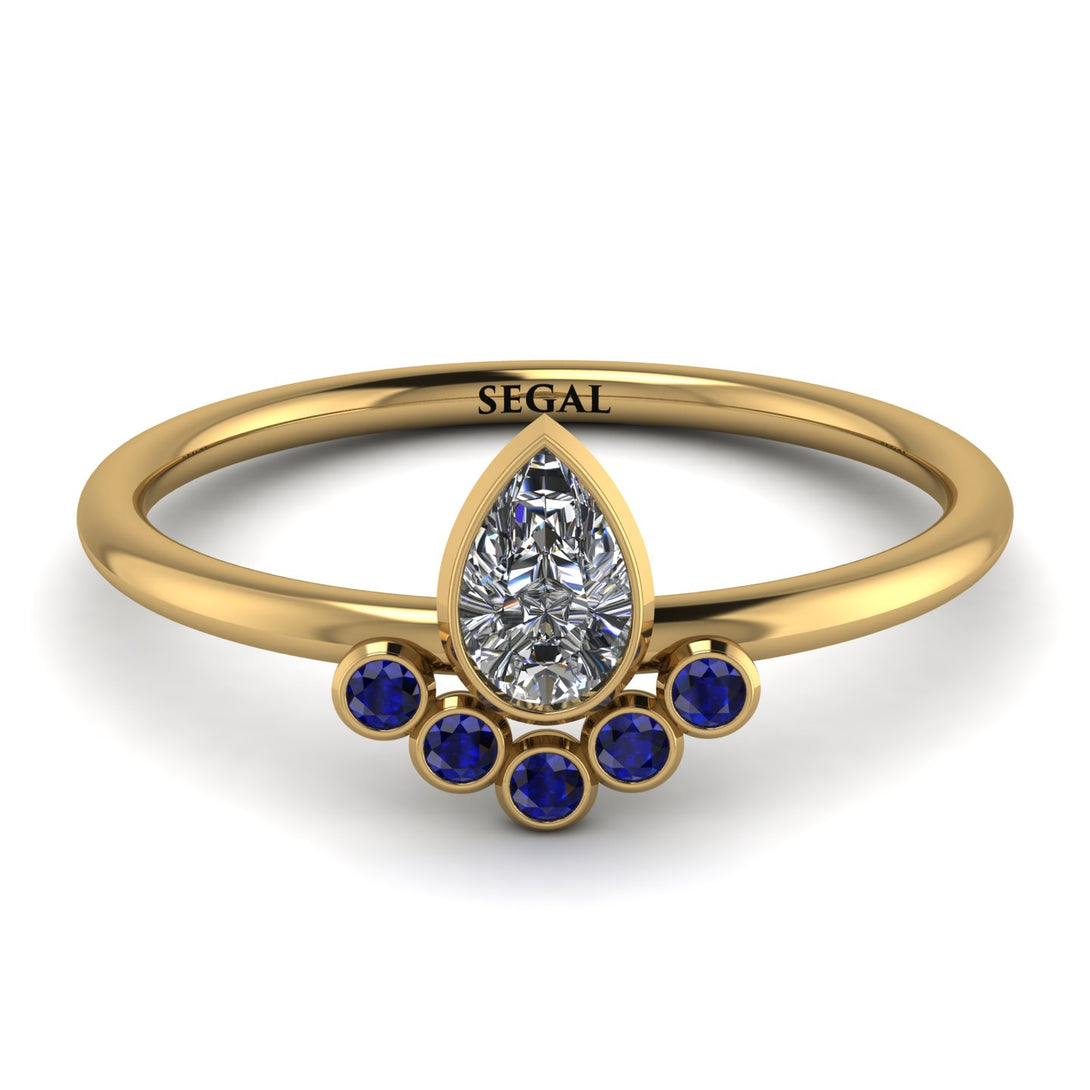 Pear Shaped Stacking Sapphire Ring - Brianna No. 61