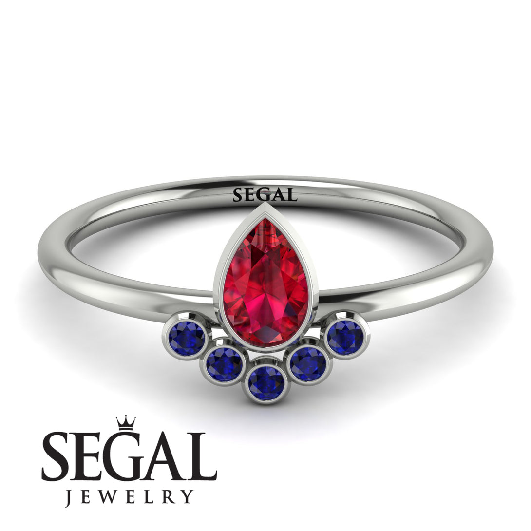Pear Shaped Stacking Sapphire Ring - Brianna No. 72
