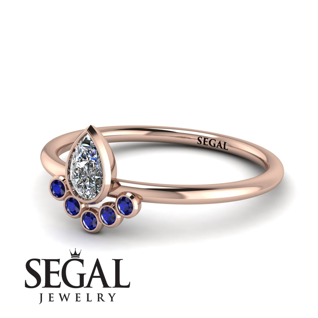 Pear Shaped Stacking Sapphire Ring - Brianna No. 62