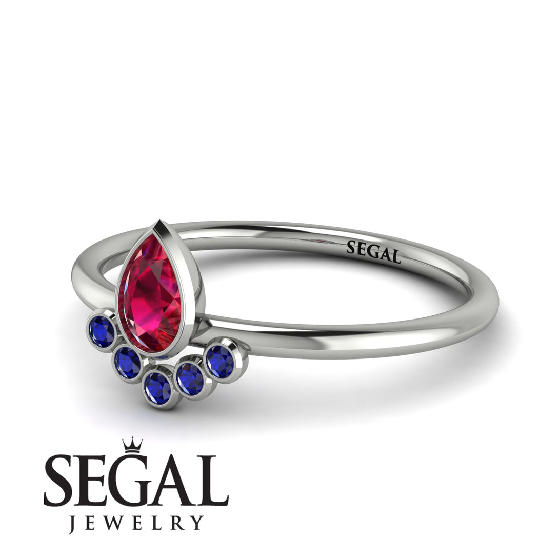 Pear Shaped Stacking Sapphire Ring - Brianna No. 72