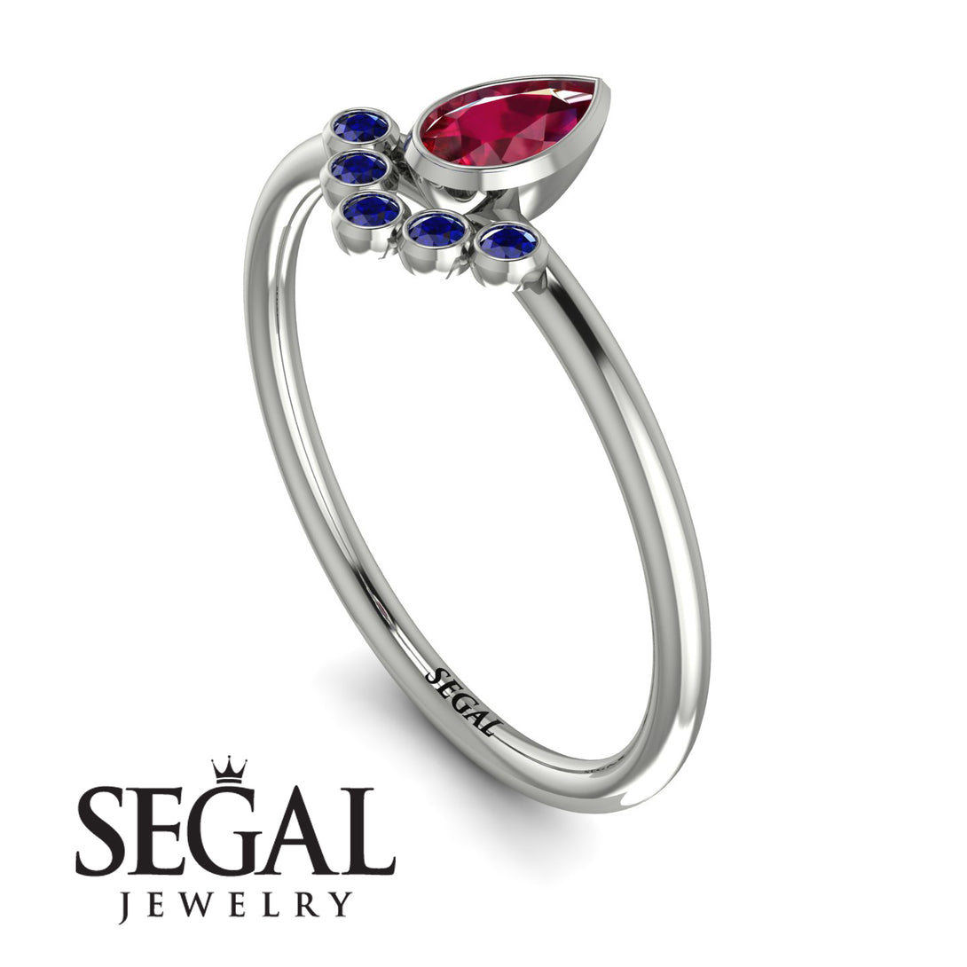 Pear Shaped Stacking Sapphire Ring - Brianna No. 72