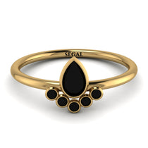 Pear Shaped Stacking Black Diamond Ring - Brianna No. 37 image 1