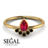 Pear Shaped Stacking Black Diamond Ring - Brianna No. 40