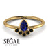 Pear Shaped Stacking Black Diamond Ring - Brianna No. 43