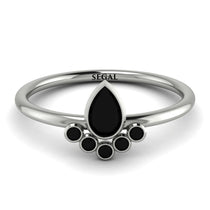 Pear Shaped Stacking Black Diamond Ring - Brianna No. 39 image 1