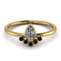 Pear Shaped Stacking Black Diamond Ring - Brianna No. 31 image 1