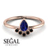 Pear Shaped Stacking Black Diamond Ring - Brianna No. 44