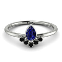 Pear Shaped Stacking Black Diamond Ring - Brianna No. 45 image 1