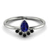 Pear Shaped Stacking Black Diamond Ring - Brianna No. 45