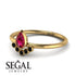 Pear Shaped Stacking Black Diamond Ring - Brianna No. 40 image 2