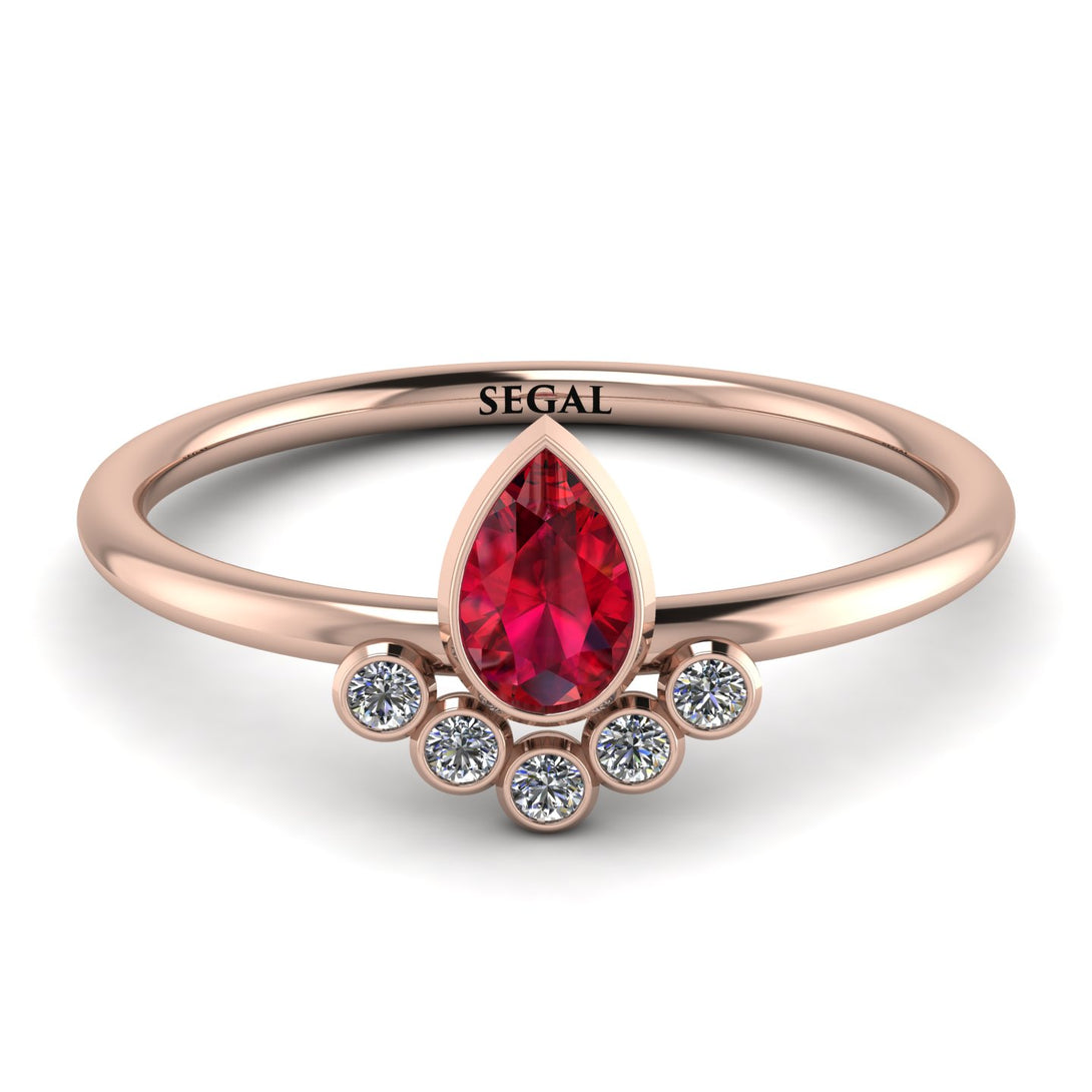 Pear Shaped Stacking Diamond Ring - Brianna No. 11