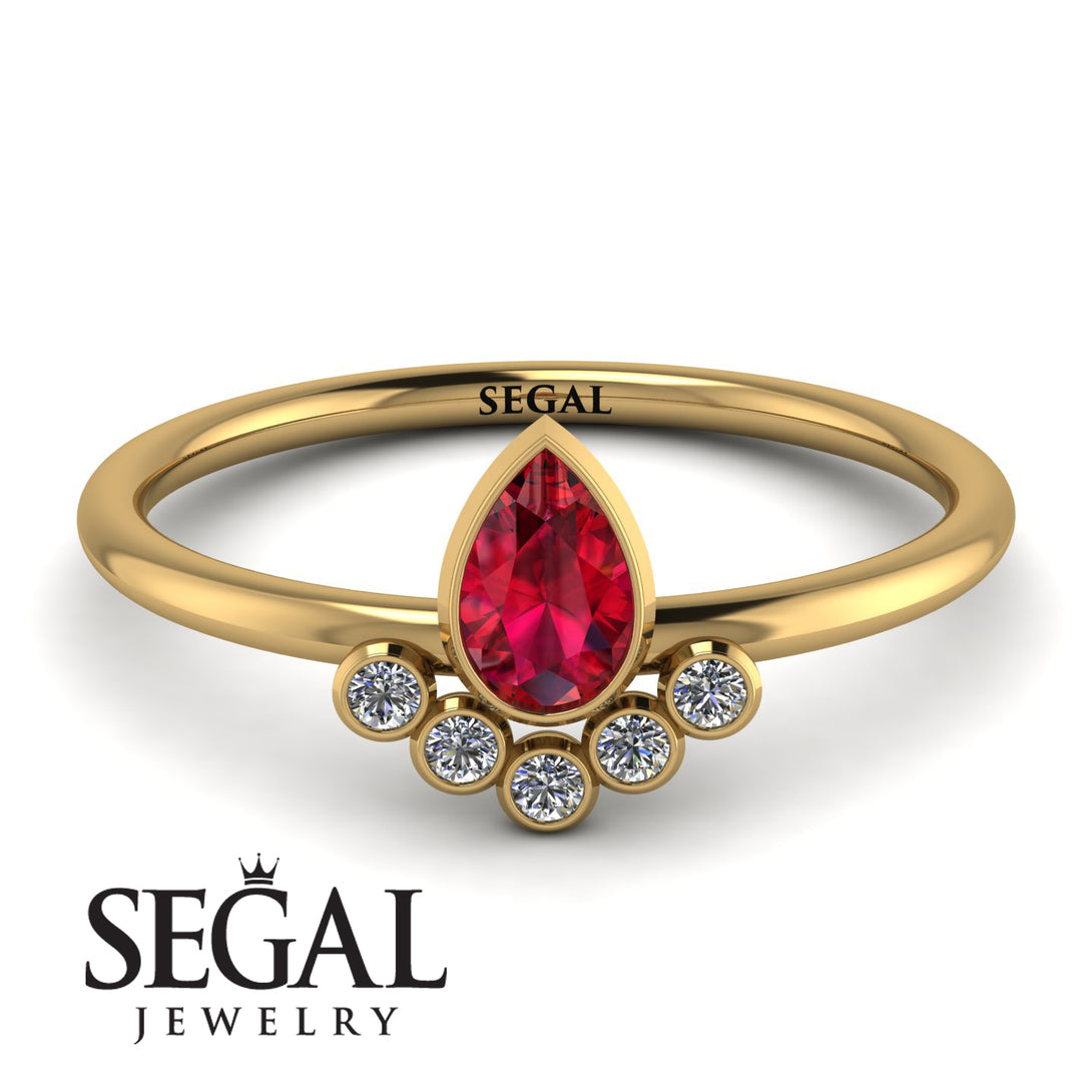 Pear Shaped Stacking Diamond Ring - Brianna No. 10