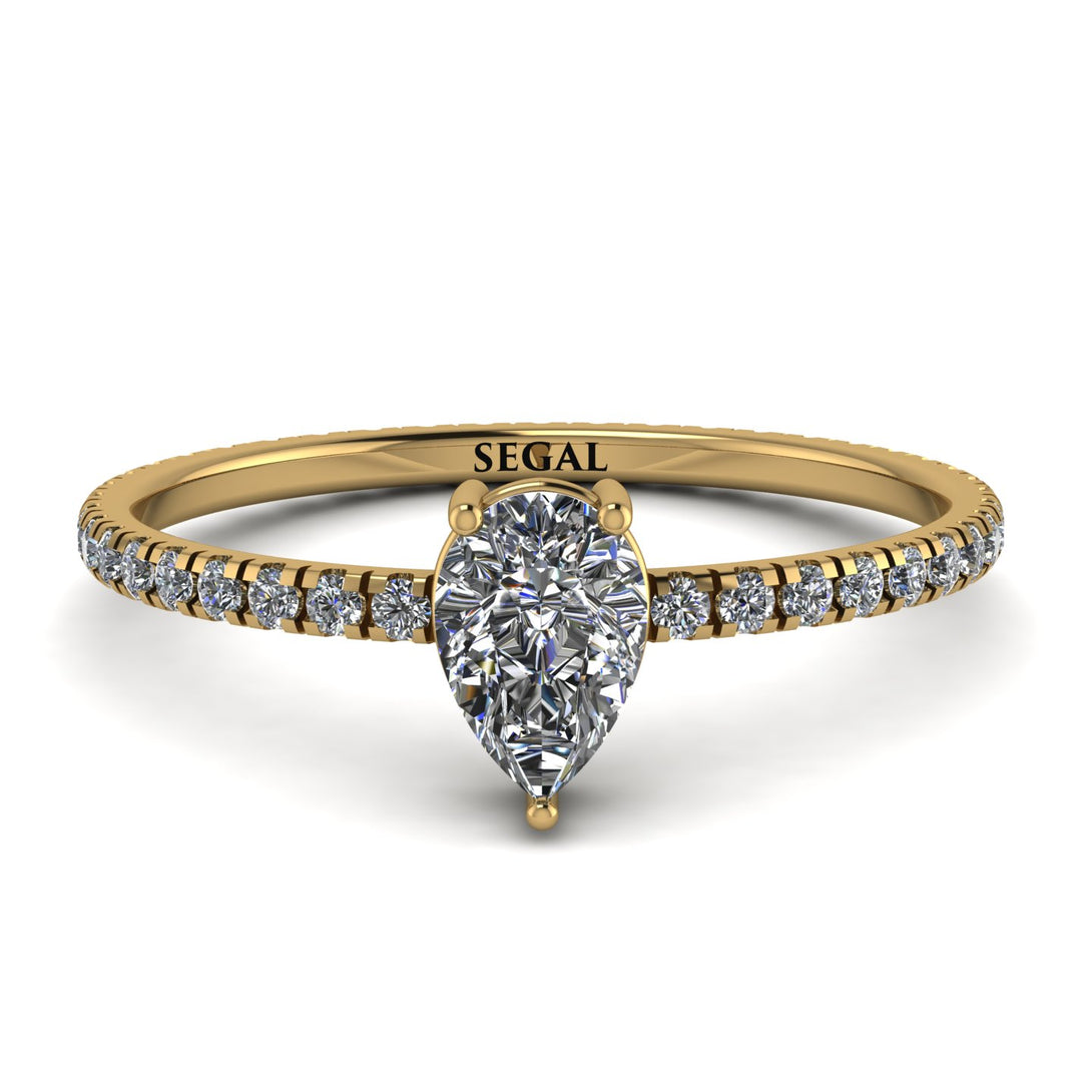 Pear Moissanite Ring With Micro Pave - Taylor No. 1