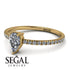 Pear Moissanite Ring With Micro Pave - Taylor No. 1