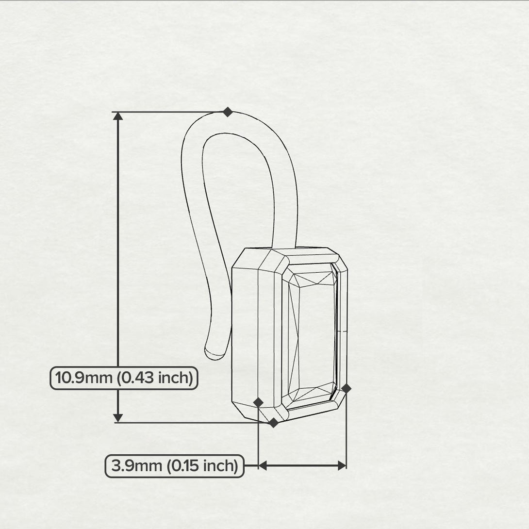 Bezel Black Diamond Emerald Earrings - Perla No. 7