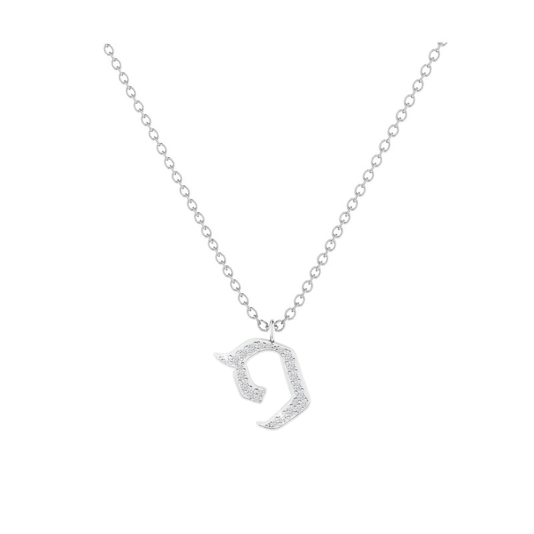 Pey - Hebrew Alef-Bet letter diamond Necklace - Pey letter