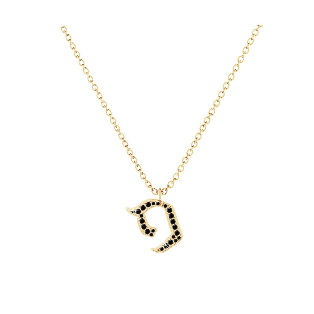 Pey - Hebrew Alef-Bet letter diamond Necklace - Pey letter