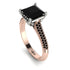 Two Tones Luxury Pave Princess Cut Black Diamond Engagement Ring With Hidden Stone - Sabrina No. 81