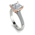 Two Tones Luxury Pave Princess Cut Diamond Engagement Ring With Hidden Stone - Sabrina No. 78