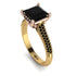 Two Tones Luxury Pave Princess Cut Black Diamond Engagement Ring With Hidden Stone - Sabrina No. 79