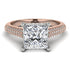 Two Tones Luxury Pave Princess Cut Diamond Engagement Ring With Hidden Stone - Sabrina No. 78