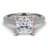 Two Tones Luxury Pave Princess Cut Diamond Engagement Ring With Hidden Stone - Sabrina No. 78