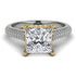 Two Tones Luxury Pave Princess Cut Diamond Engagement Ring With Hidden Stone - Sabrina No. 77