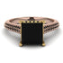 Two Tones Luxury Pave Princess Cut Black Diamond Engagement Ring With Hidden Stone - Sabrina No. 79