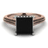 Two Tones Luxury Pave Princess Cut Black Diamond Engagement Ring With Hidden Stone - Sabrina No. 81