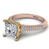 Two Tones Luxury Pave Princess Cut Diamond Engagement Ring With Hidden Stone - Sabrina No. 76
