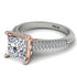 Two Tones Luxury Pave Princess Cut Diamond Engagement Ring With Hidden Stone - Sabrina No. 78