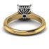 Two Tones Luxury Pave Princess Cut Black Diamond Engagement Ring With Hidden Stone - Sabrina No. 80