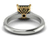 Two Tones Luxury Pave Princess Cut Black Diamond Engagement Ring With Hidden Stone - Sabrina No. 80