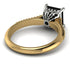 Two Tones Luxury Pave Princess Cut Black Diamond Engagement Ring With Hidden Stone - Sabrina No. 80