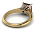 Two Tones Luxury Pave Princess Cut Black Diamond Engagement Ring With Hidden Stone - Sabrina No. 79