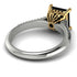 Two Tones Luxury Pave Princess Cut Black Diamond Engagement Ring With Hidden Stone - Sabrina No. 80