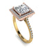 Two Tones Gorgeous Princess Cut Diamond Pave Engagement Ring With Hidden Stone - Margot No. 76