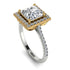 Two Tones Gorgeous Princess Cut Diamond Pave Engagement Ring With Hidden Stone - Margot No. 77
