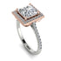 Two Tones Gorgeous Princess Cut Diamond Pave Engagement Ring With Hidden Stone - Margot No. 78