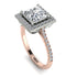 Two Tones Gorgeous Princess Cut Diamond Pave Engagement Ring With Hidden Stone - Margot No. 78