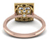 Two Tones Gorgeous Princess Cut Diamond Pave Engagement Ring With Hidden Stone - Margot No. 76