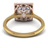 Two Tones Gorgeous Princess Cut Diamond Pave Engagement Ring With Hidden Stone - Margot No. 76