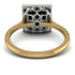 Two Tones Gorgeous Princess Cut Black Diamond Pave Engagement Ring With Hidden Stone - Margot No. 80