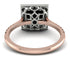 Two Tones Gorgeous Princess Cut Black Diamond Pave Engagement Ring With Hidden Stone - Margot No. 81