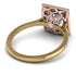 Two Tones Gorgeous Princess Cut Diamond Pave Engagement Ring With Hidden Stone - Margot No. 76