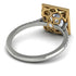 Two Tones Gorgeous Princess Cut Diamond Pave Engagement Ring With Hidden Stone - Margot No. 77