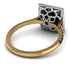 Two Tones Gorgeous Princess Cut Black Diamond Pave Engagement Ring With Hidden Stone - Margot No. 80