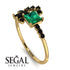 Princess Cut Mix Emerald Ring - Mya No. 34